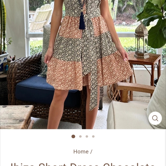 NWT Geometric Patterned Dress in Black and Orange - Picture 2 of 5